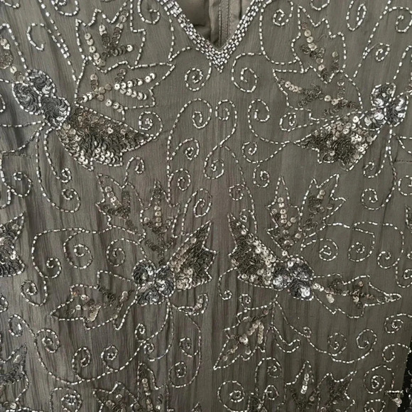 80’s Vintage Black Beaded Silk Top With Shear Sleeves S 2X (Large) New Year’s! - Picture 7 of 15
